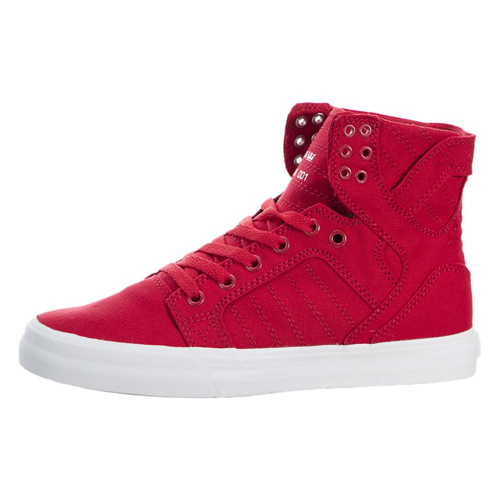 Baskets Montantes Supra SkyTop Rouge Red/White Femme | VQJ-56042380